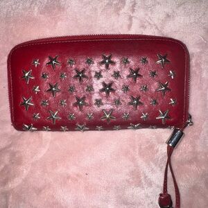Jimmy Choo Red Star studded long Wallet with COA